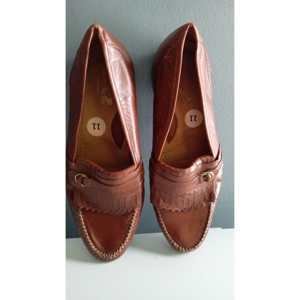 Stanley Blacker Mens Shoes 11 Brown Dress Casual Leather Italy Loafers